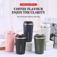 380ML/510ML Travel Coffee Mug Stainless Steel Thermal Mug Leakproof Tea Coffee Cup Car Vacuum Flasks Portable Insulated Bottles 1
