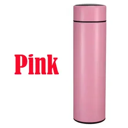Personalized Stainless Steel Smart Thermos Bottle for Hot and Cold Beverages (Pink)
