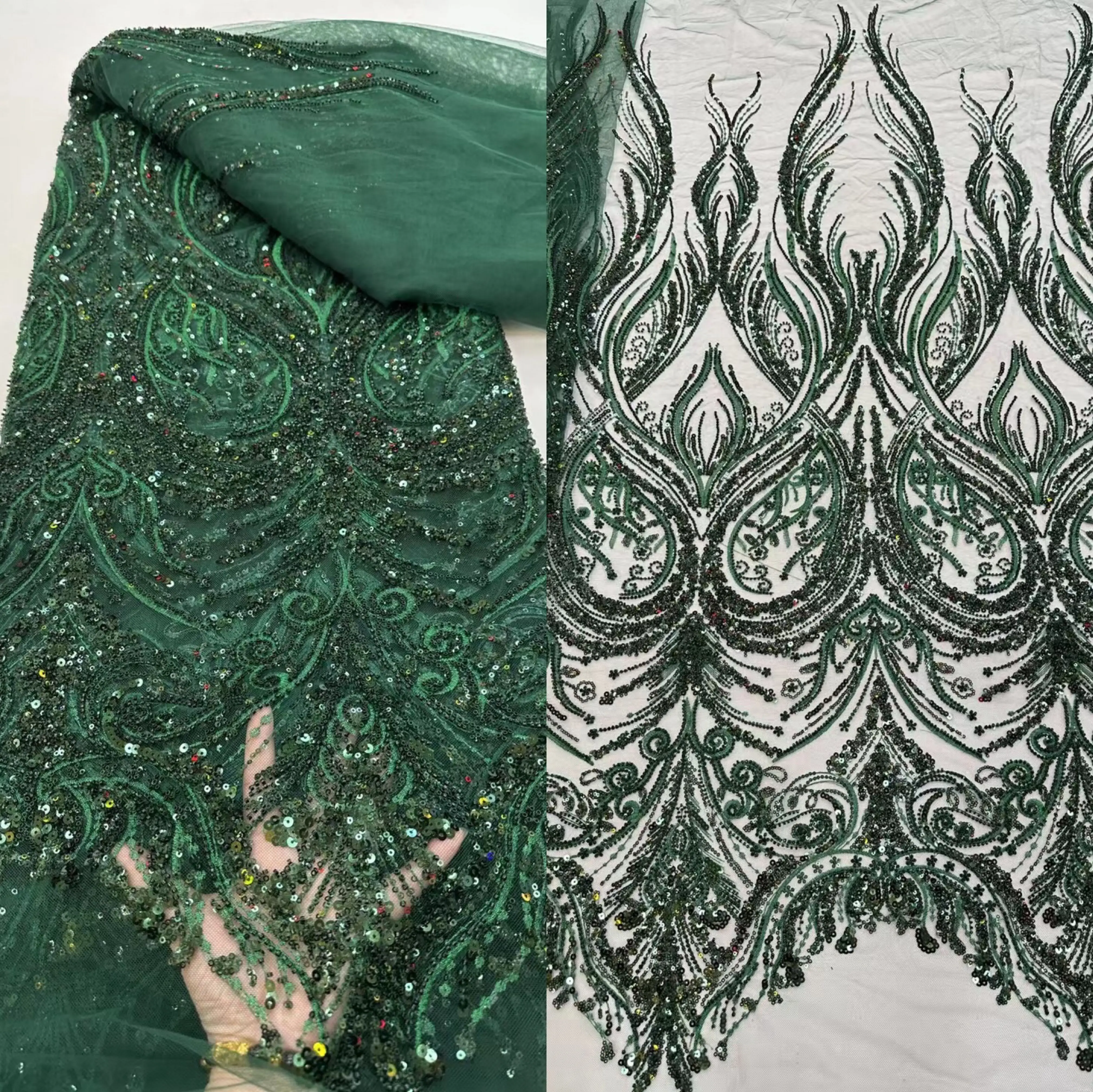 

Африканская Тюлевая кружевная ткань с бриллиантами, блестками, свадебное платье для женщин, Розовая вышивка, ткань для шитья