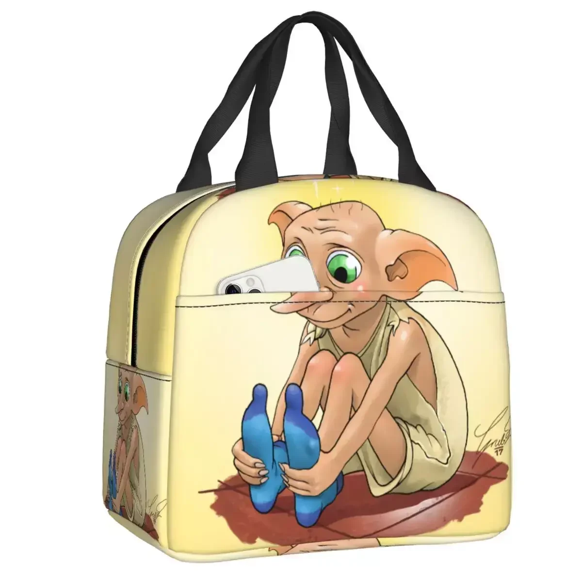 

Dobby-Halloween Insulated Lunch Bag for School Office Magic Movie Resuable Thermal Cooler Lunch Box Women Children