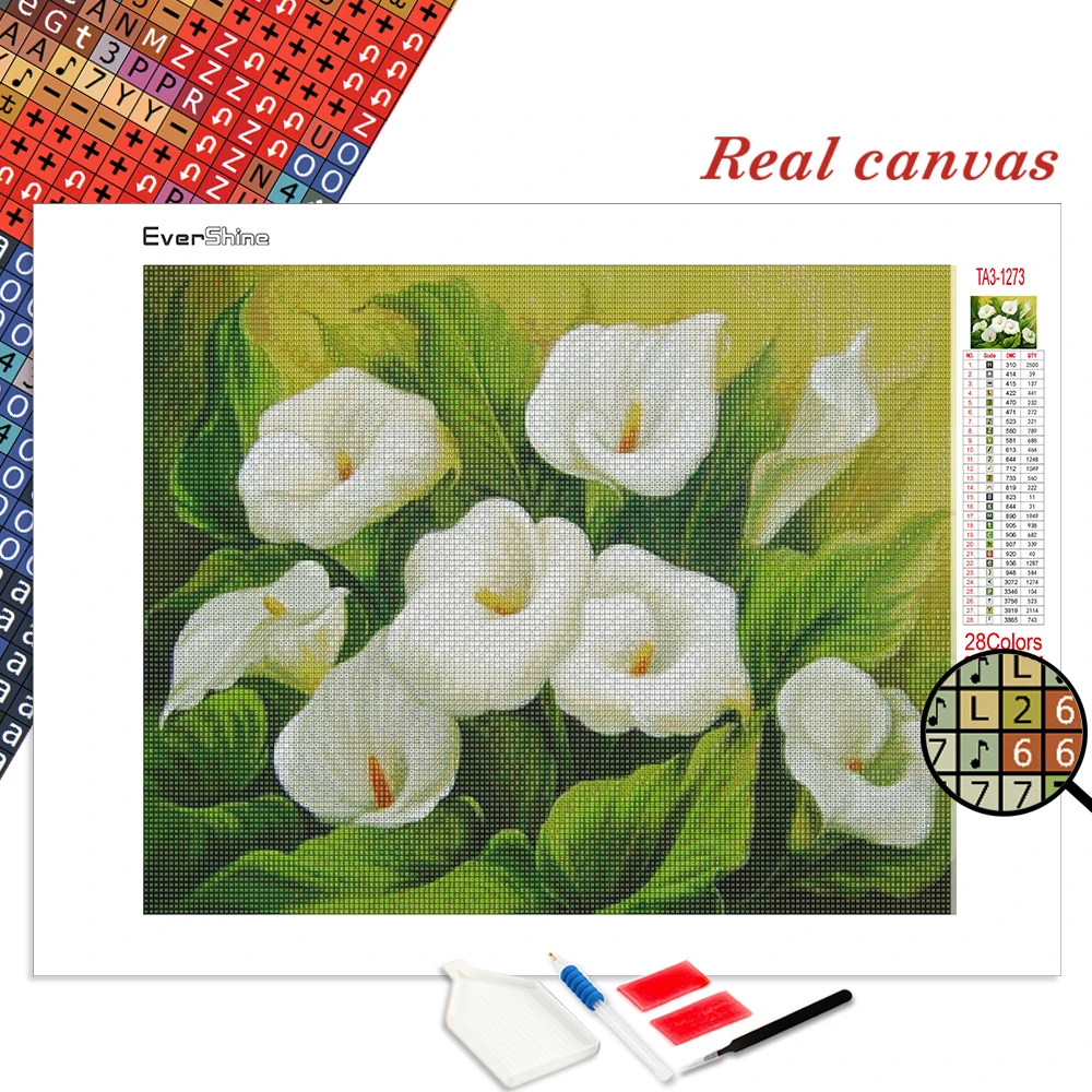 Diamond Painting Diamond Painting Accessories Diamond Painting Accessory Box EverShine Diamond Painting Flowers Rhinestones Picture Diamond Mosaic Sunflower Cross Stitch Peony Bead Embroidery Home Decor