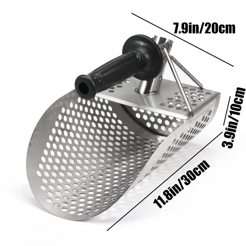 Stainless Steel Beach Sand Scoop Metal Detector Hex Shovel Sanding Sifting Shovel Treasure Detecting Tool Garden Gadgets
