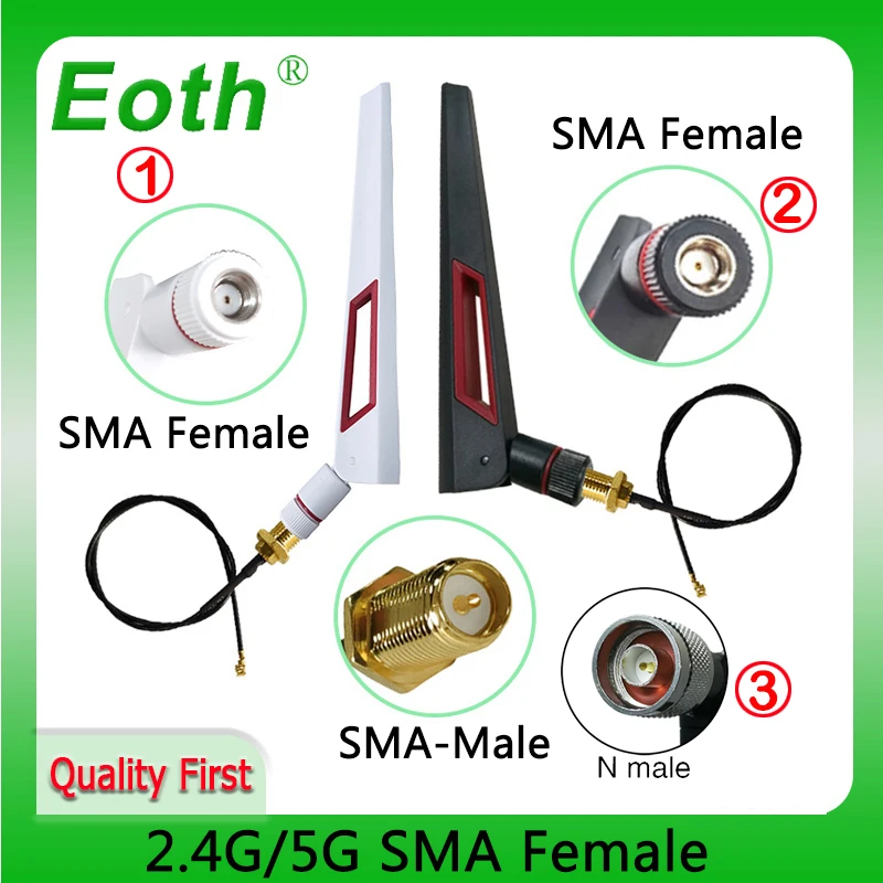 Wifi Antenna eoth N MALE SMA female 2.4G 5.8Ghz 8dBi RP-SMA Dual Band 2.4g 5.8g Antena IOT ufl./ IPX 1.13Pigtail ipex1
