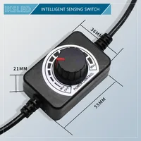LED Knob Dimmer Switch 5V DC USB Female to Male Extension Cord with Rotary ON OFF Controller White Black for LED Strips Lights - Image 3