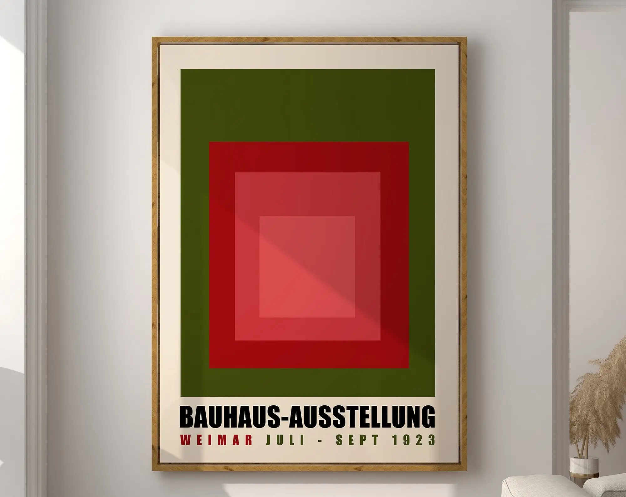 Modernist Bauhaus Geometric Canvas Poster Retro Mid Century Home Decor Wall Art