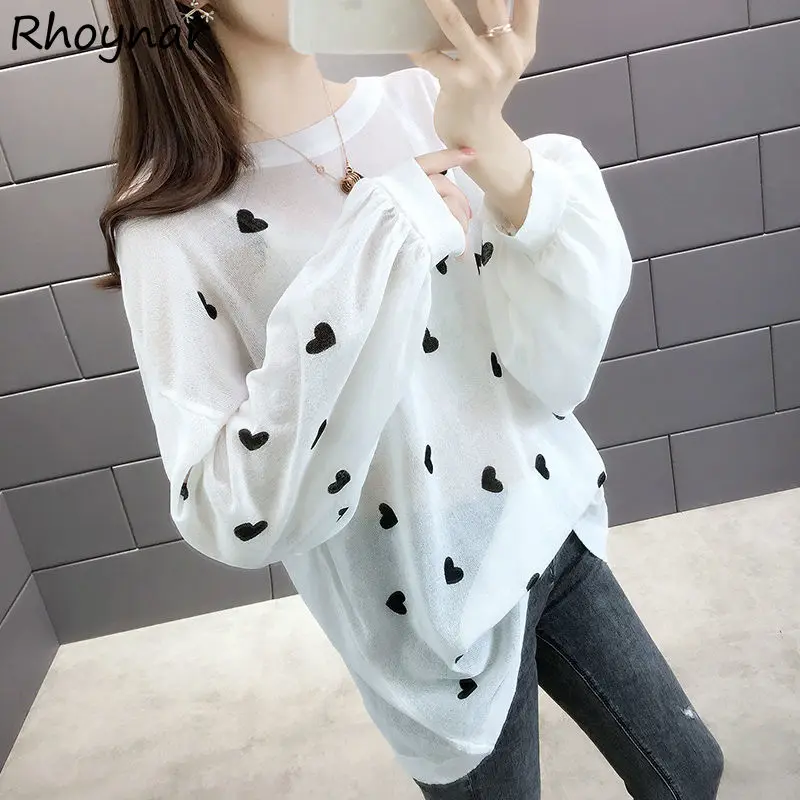 

Футболка женская с длинным рукавом, простая шикарная Милая Дамская рубашка в стиле ольччан, с круглым вырезом, Солнцезащитный пикантный Универсальный винтажный принт для отдыха, на лето