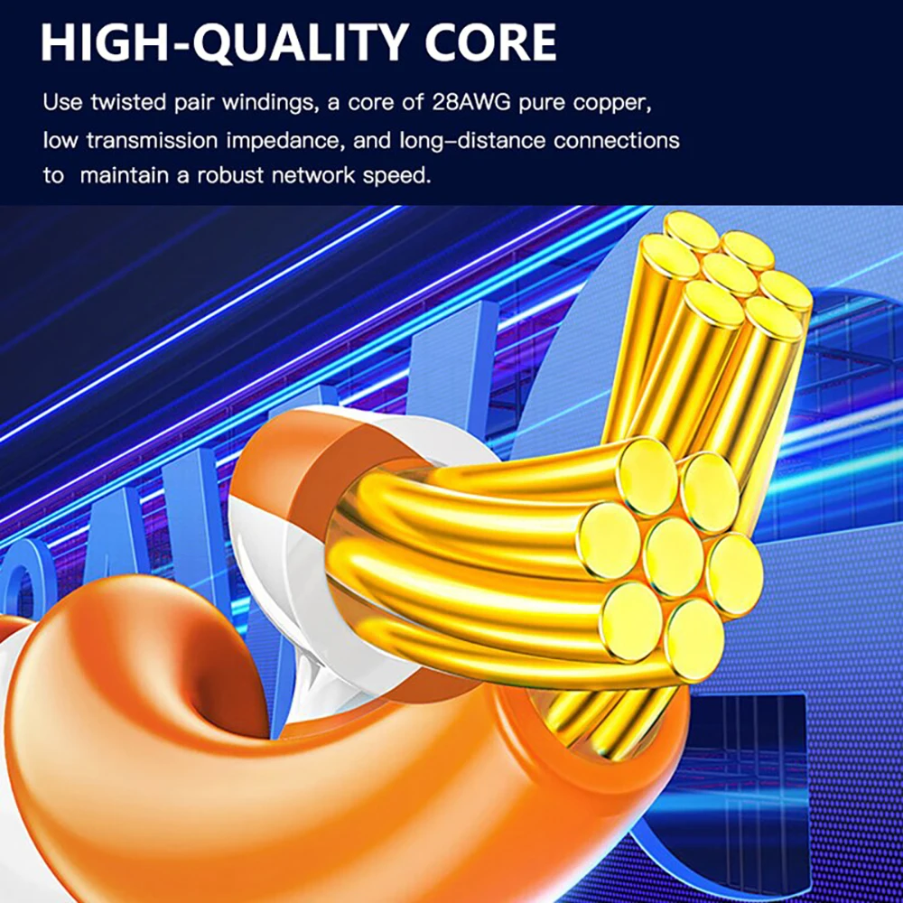 CAT7 Ethernet Cable 10Gb RJ45 Lan Network Cable Networking Ethernet Patch Cord CAT 7 Network Cable For Computer Router Laptop 3