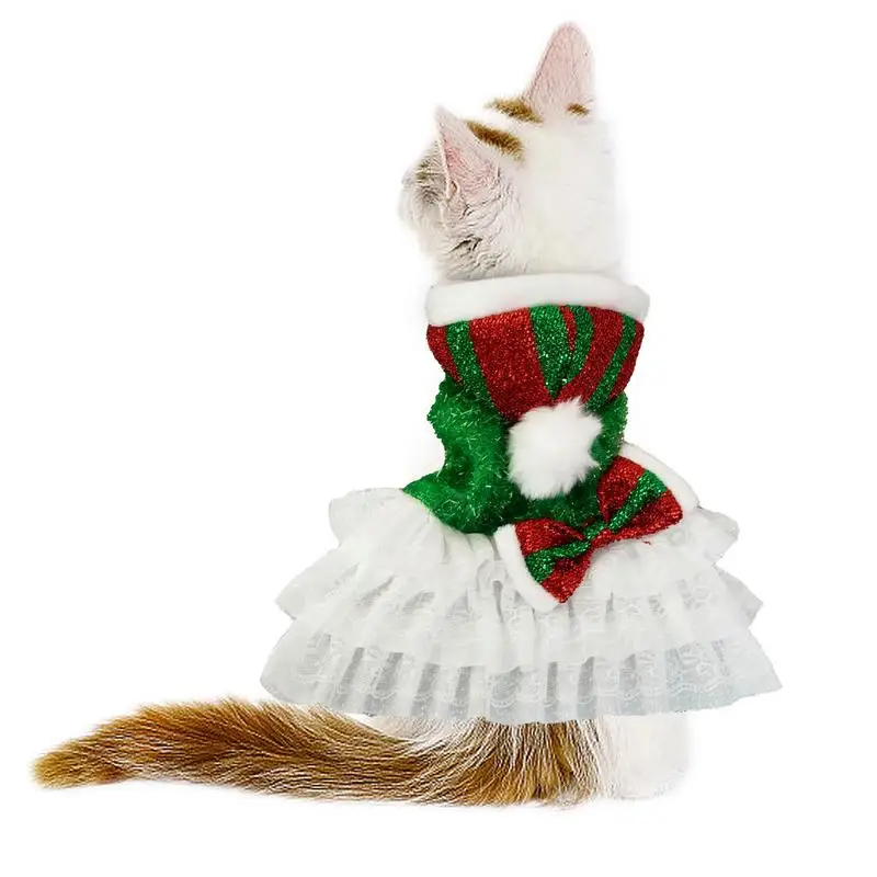 

Dog Christmas Princess Dress Cake Skirt Check Pattern Dog Skirt Puppy Costume Clothes pet Christmas Outfit Dog Accessories