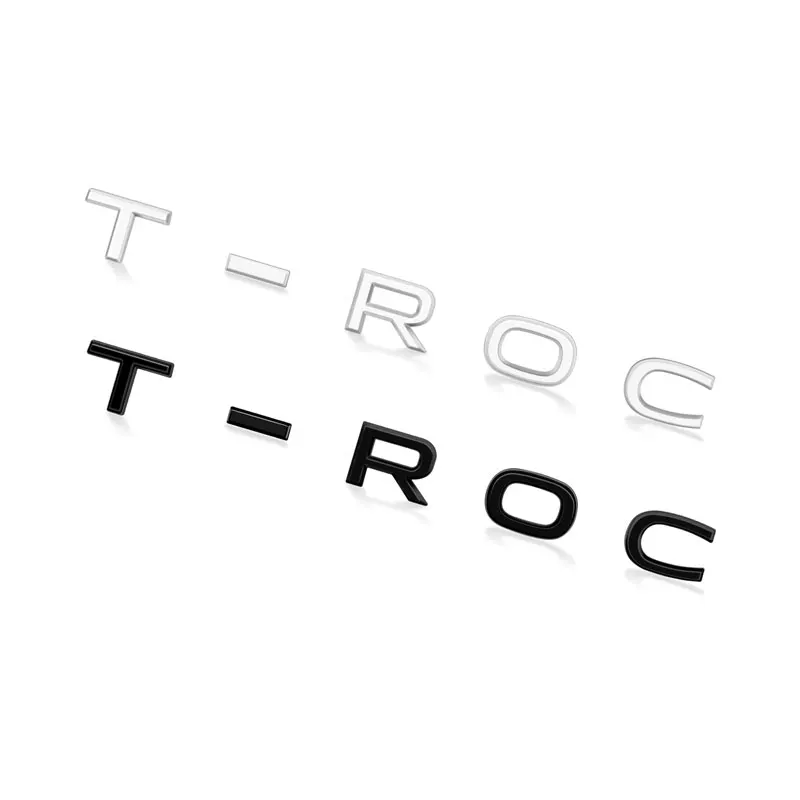 폭스바겐 TROC T-ROC 로고 자동차 액세서리용 자동차 장식 3D ABS 크롬 자동차 트렁크 엠블럼 배지 스티커