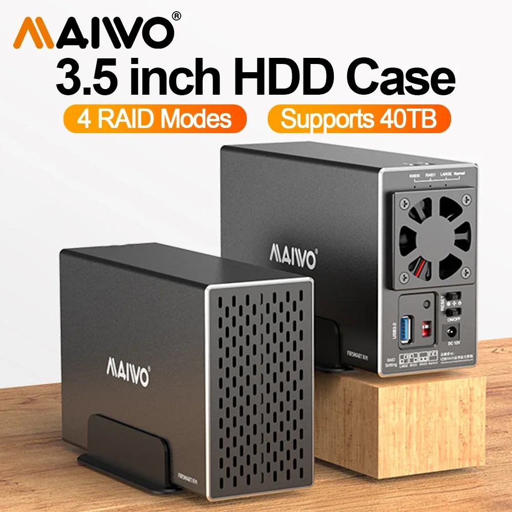Maiwo-dual Bay Case Gabinete Disco Rígido Externo Case Gabinete Sata para Usb 3.0 Hard Drive Docking Station Ram 2.5 3.5