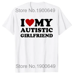 I Heart My Autistic Partner Unisex Cotton T-Shirt - Fun Birthday Gift Tee - M (WHITE)