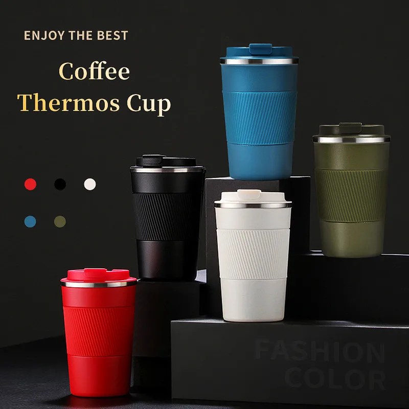 1pc Double Wall 304 Stainless Steel Coffee Mug, Leak-Proof Non-Slip Car  Vacuum Flask, Travel Thermal Cup, Insulated Water Bottle, Coffee Cup