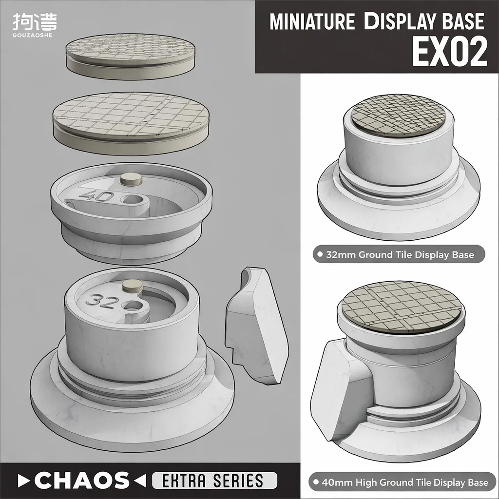 GZS CHAOS 미니어처 모델 디스플레이(32mm/40mm 장면 베이스 포함) 조립 피규어 전시용