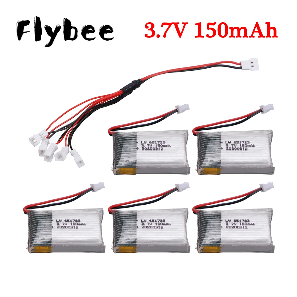 Batteria Lipo 3.7V 150Mah Batteria H20 Per Batteria Drone H20 Syma S8 M67 U839 Rc Quadcopter / Rc Elicottero 3.7V 651723 Rc