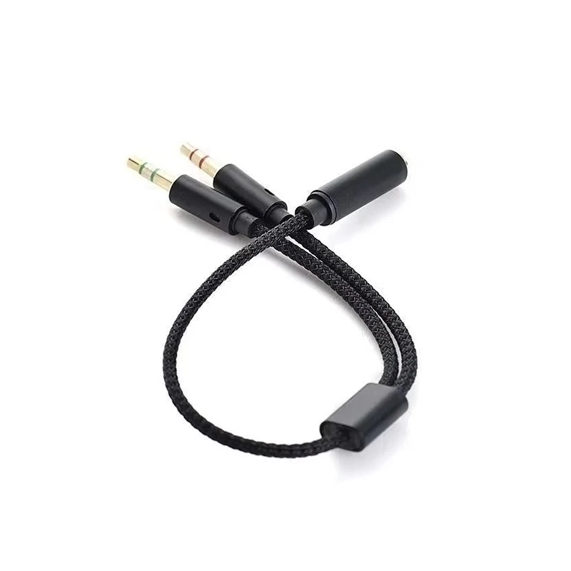 Dual Jack Audio Splitter for Headphones and Microphones