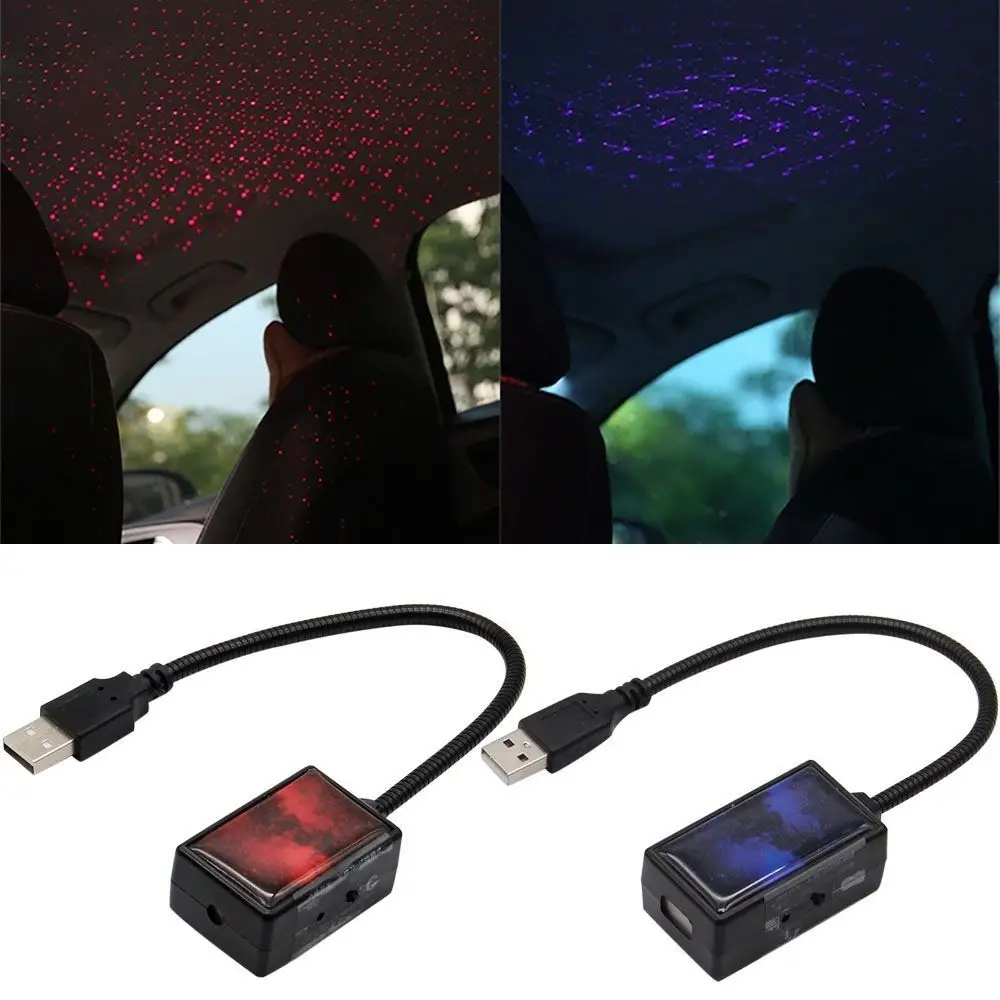 

USB светодиодсветодиодный проекция звездного неба, декоративная лампа для интерьера автомобиля, звезсветильник для крыши автомобиля, атмосферсветильник свет, окружающий свет s