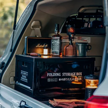 45L 캠핑용 좌석형 접이식 보관함 휴대용 야외 캠핑 접이식 보관함 자동차 두꺼운 보관통 휴대용 야외 캠핑 보관함 대용량 접이식함  가능 야외 캠핑 여행용 다기능 보관함