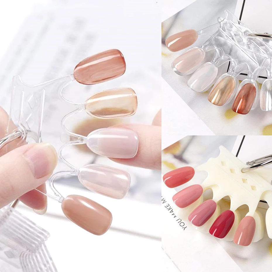 Crown Nail Art Display Ovale Fan Style False Tips Clear Nature Nail Swatch Polish Stand Tips Pratica Accessori Strumenti Bes124