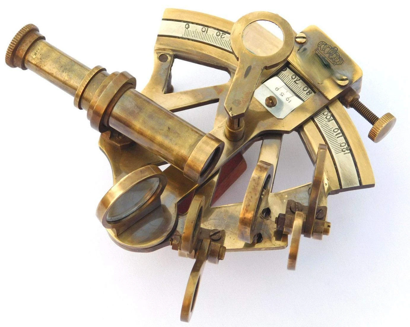 Handicraft 8" Antique Nautical Brass Sextant Vintage Maritime Ship Navigational Instruments