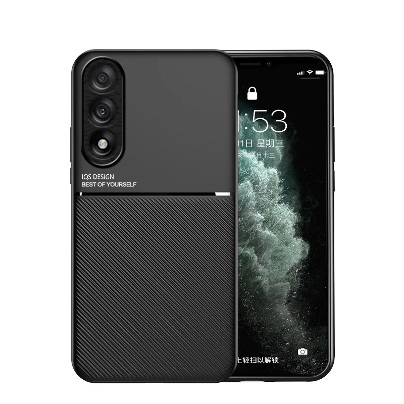 Magnetic Leather Protective Phone Case with Soft Back Cover