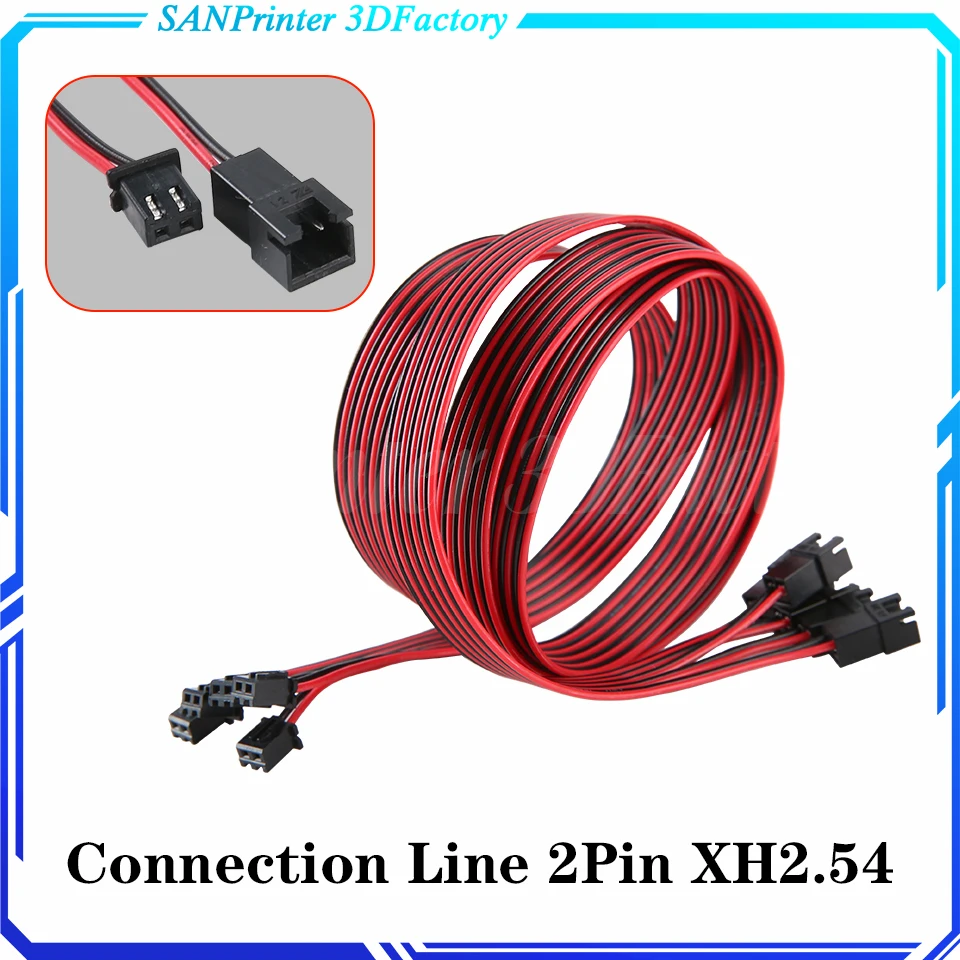 Fan Extension Cable 1M Wire Length Connection Line 2Pin XH2.54 Female Male Connector 3D Printer Parts 1/2/5/10/20pcs