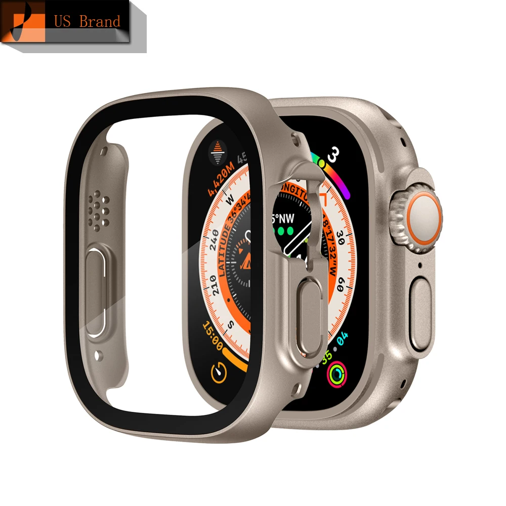 

Glass+Cover For Apple Watch case 49mm iWatch Accessories Screen Protector Bumper for Apple watch ultra 49 mm