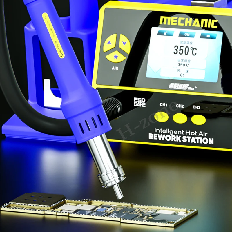MECHANIC 861DW max 110V/220V 재 작업 스테이션 1000W BGA 솔더링 마더 보드 용 핫 에어 건 PCB 디 솔더링 수리 + 노즐