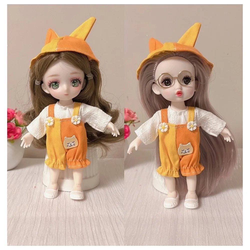 17cm kids BJD Dolls Full Set Bjd Dolls clothes can be taken off Play House Dress Up doll set Toys for kids girls birthday gift