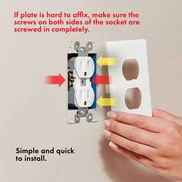 Duplex Electrical Outlet Cover Plugboard Plug-In Electrical Receptacle Wall Plate With LED Night Lights Up and Down- Auto Sensor