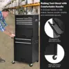 6-Drawer Rolling Tool Chest, 3-in-1 Tool Box Organizer w/Auto Locking System & Lockable Wheels & Sliding Drawers &Detachable Top 6