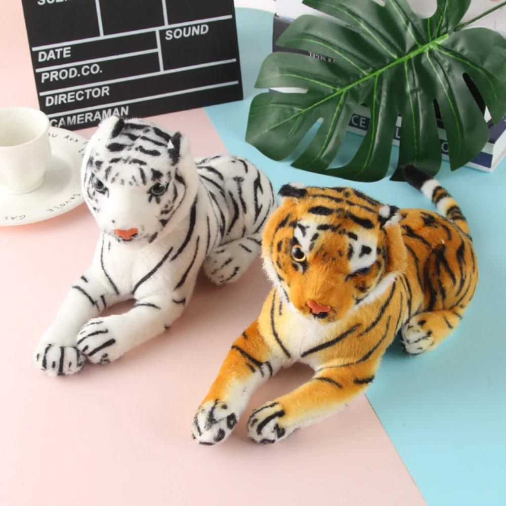 

25cm Simulation Tiger Plush Toy Stuffed Soft Wild Animal Forest Tiger Pillow Dolls Toys Children Decor For Kids Birthday Gift