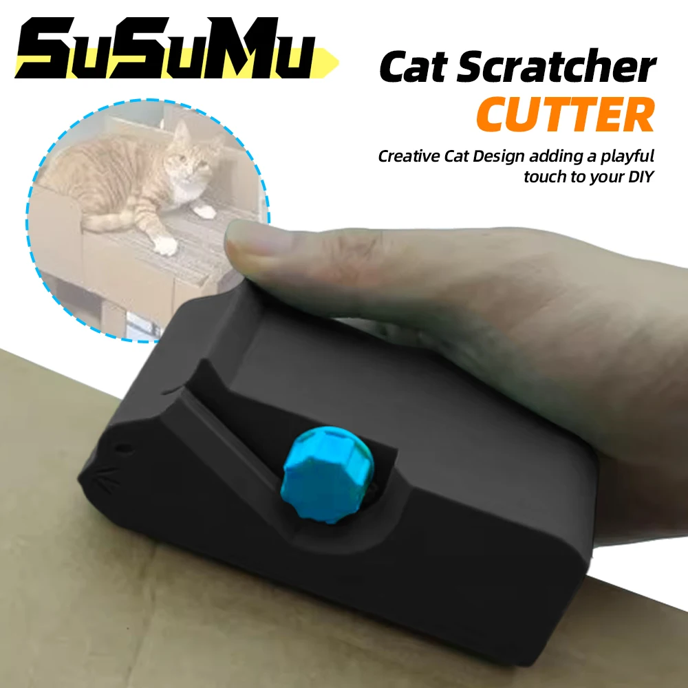 Cardboard Cutter Cardboard Cutting For Cat Scratchers 3D Printed Card Kitten Shaped Cutter DIY Utility Knife For Cardboard Carton Cutting Tools