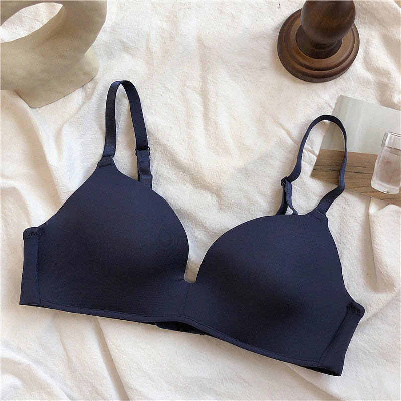 Women's Bras Sexy Seamless Wireless Ice Silk Bralette Gather Push