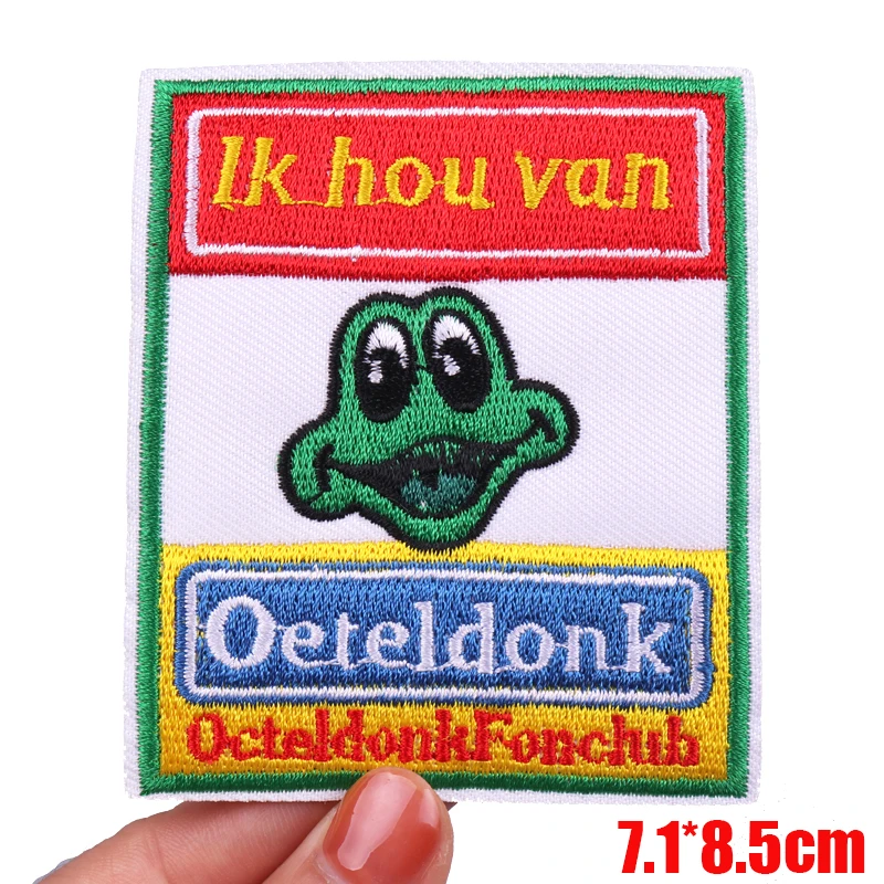Oeteldonk Embroidered DIY Frog Carnival Iron-On Patch