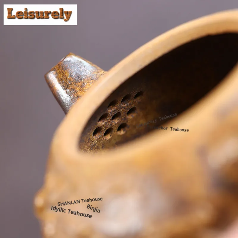 270ml Yixing Purple Clay Teapots Handmade Dragon Fish Pot Raw Ore Wood-fired Porcelain Mud Kettle Chinese Zisha Tea Set Craft