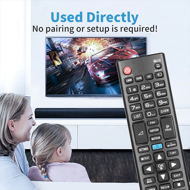 Mando Compatible LG LCD Mando A Distancia Repuesto Para LG TV | Modelo AKB69680403 | Compatible Con Varios Modelos LCD/LED | Control Infrarrojos Mando LG Repuesto