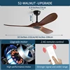 42/52 Inch Nordic LED Ceiling Light Restaurant Living Room Home Remote Control DC Silent Industrial Retro Electric Fan 5