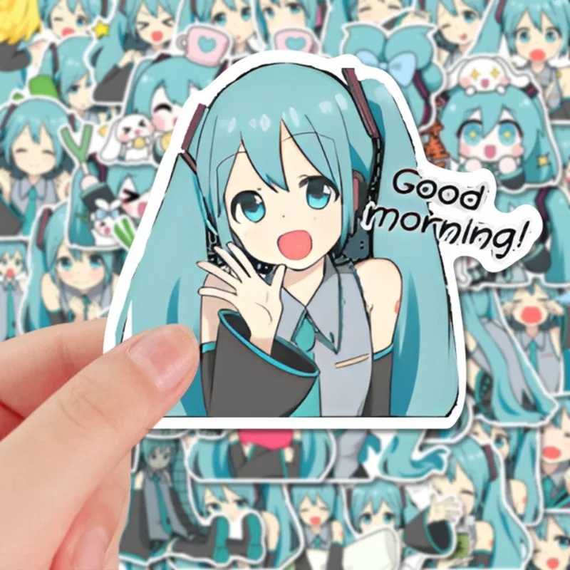 Adorable Hatsune Miku Emoticon Sticker Pack - Creative Waterproof Decoration