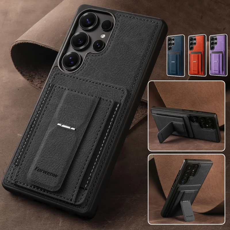 Kickstand Leather Wallet Phone Case Cover