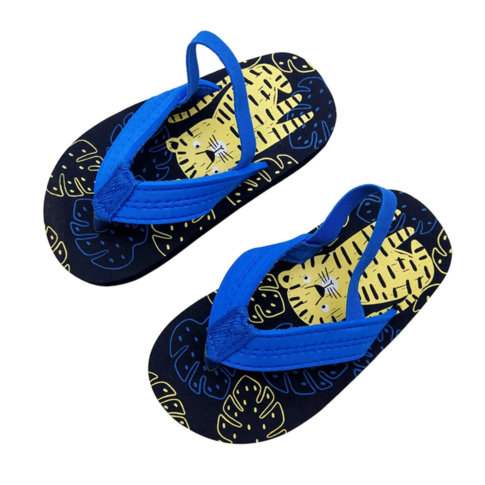 Summer Infant Toddler Flat Sole Beach Shoes Elastic Strap Eva Sandals Kids Girls Boys Flops Flip Shoes Outdoor Casual Sandals