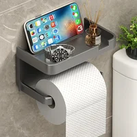Toilet Paper Holder Plastic Storage Rack Kitchen Towel Placement of seasoning bottles Bathroom Wall Roll of Paper Phone Storage 4