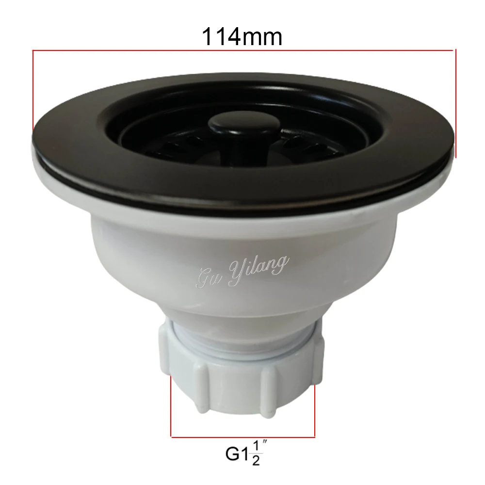 GYL 11.4cm Black Color Kitchen Sink Plug Sink Filter Drainer Stopper Black Strainer 3-1/2 strainer Dish Drainer
