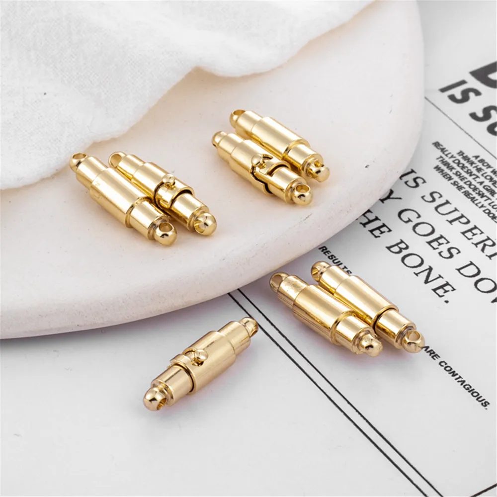 

14K gold color DIY accessories suction buckle buckle barrel 5mm bracelet necklace magnet connection buckle jewelry