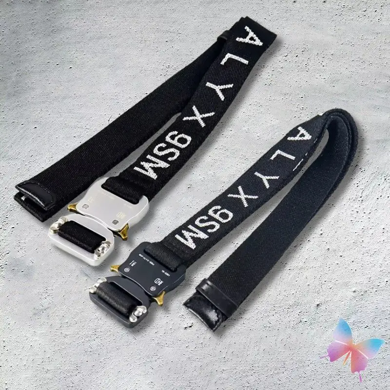 ALYX ブラック ナイロンベルト High Quality Woven Letter Logo 1017 ALYX 9SM Belt Functional