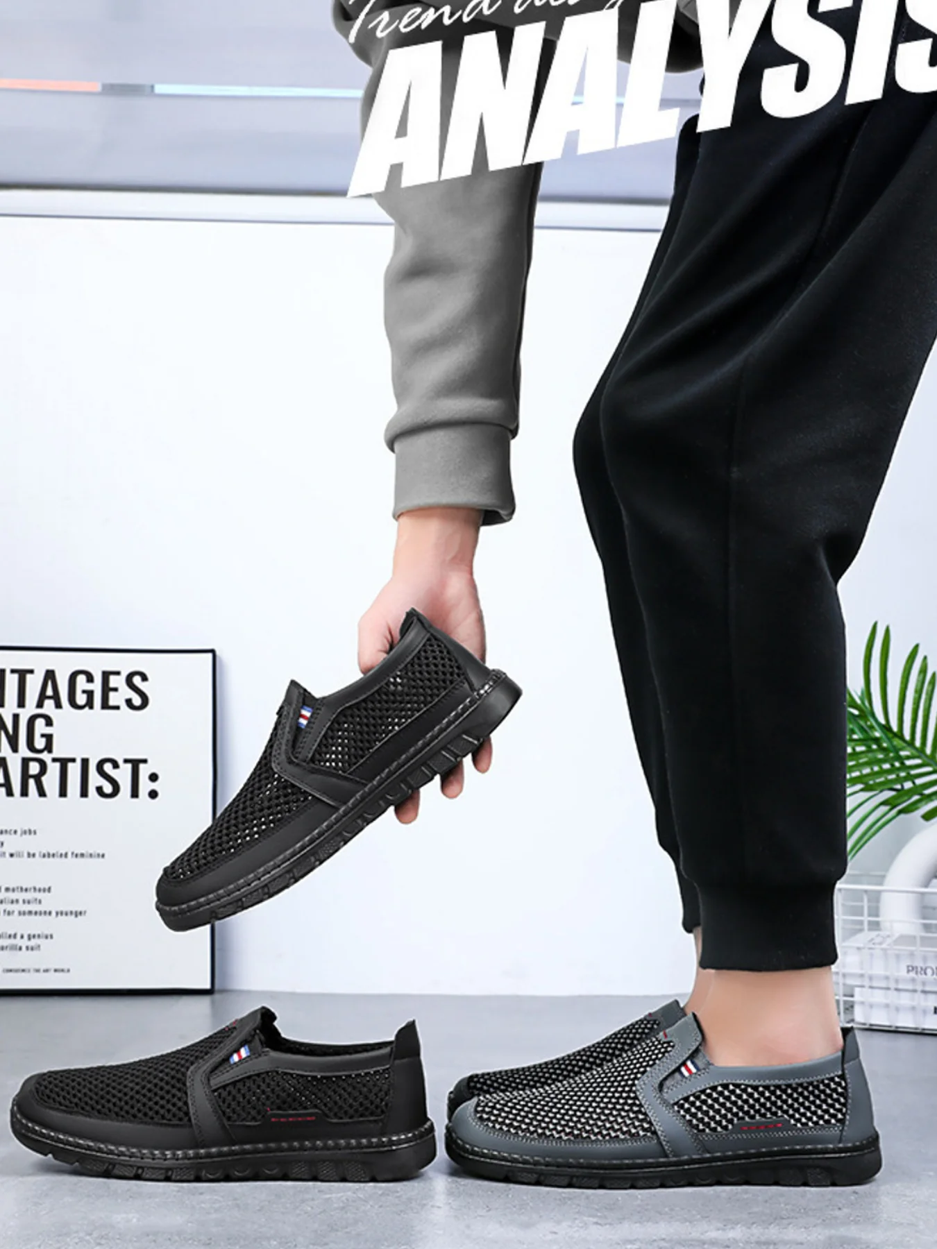 Men's sneakers Multi-faceted ventilation holes, deodorizing without covering the feet casual sneakers designer shoes S371a63b9b87a48f0aa5766d7bd8c0d44v