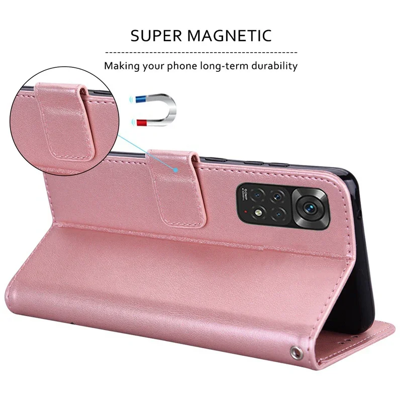Luxury Rose PU Leather Flip Cover Wallet Case With Card Pocket For Redmi Note 13 Pro 12 11 10 9 8 13 12 12C 10 10C 9C 9A 9 leather wallet case leather case phone case leather phone case