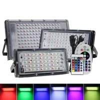 AC220V RGB LED Flood Light 50W/ 100W /150W Waterproof Outdoor Flood Light Landscape Lighting with Remote Control 2