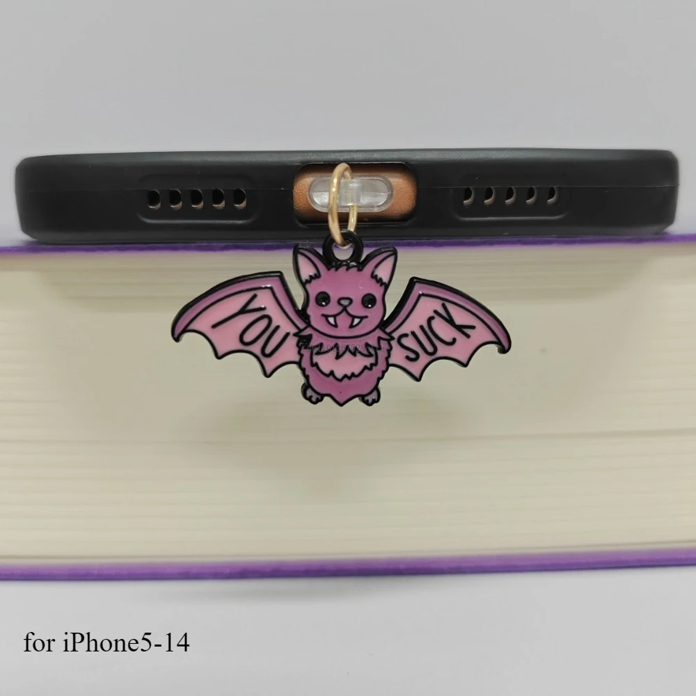 Halloween Bat Phone Dust Plug Charm – Festive Charge Port Accessory with Dust Protection