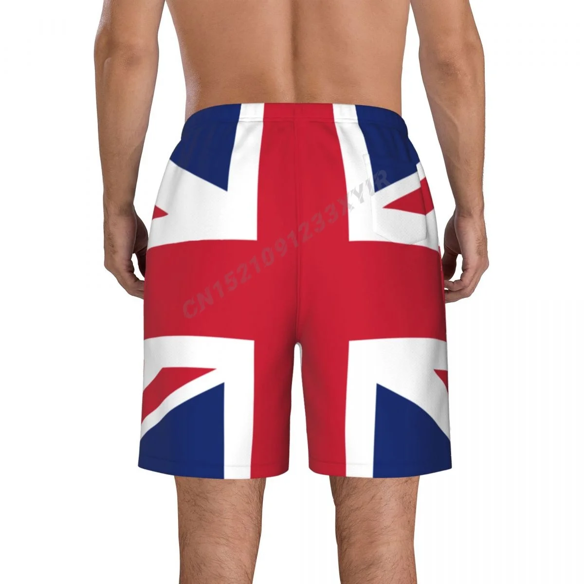 Summer Men's United Kingdom Flag Beach Pants Shorts Surfing M-2XL Polyester Swimwear Running 2