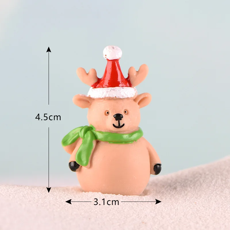 Christmas Skiing Animal Miniature Figurine - Festive Decoration & Resin Craft Ornament